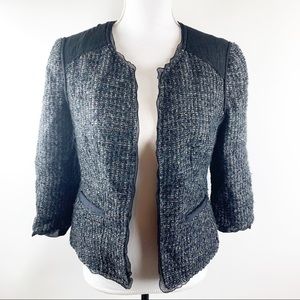 Ann Taylor Black Tweed Wool Blazer 4